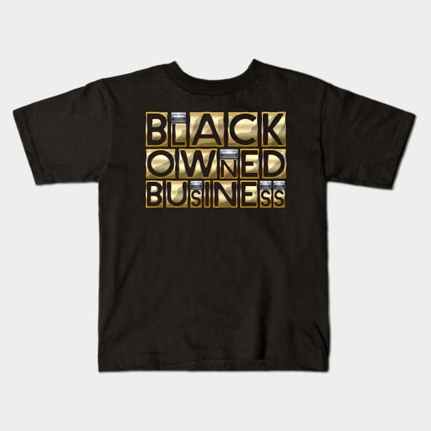 golden black owned Kids T-Shirt by medo art 1